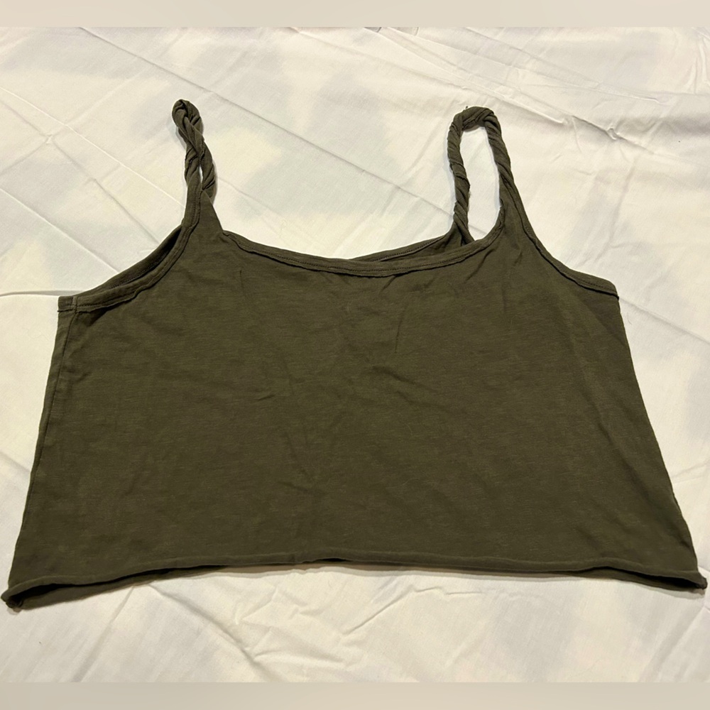 Aerie Cropped Army Green Tank